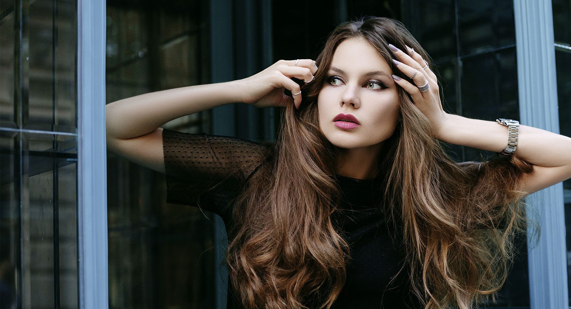 Outdoor Portrait Of Young Beautiful Model After Photofacial