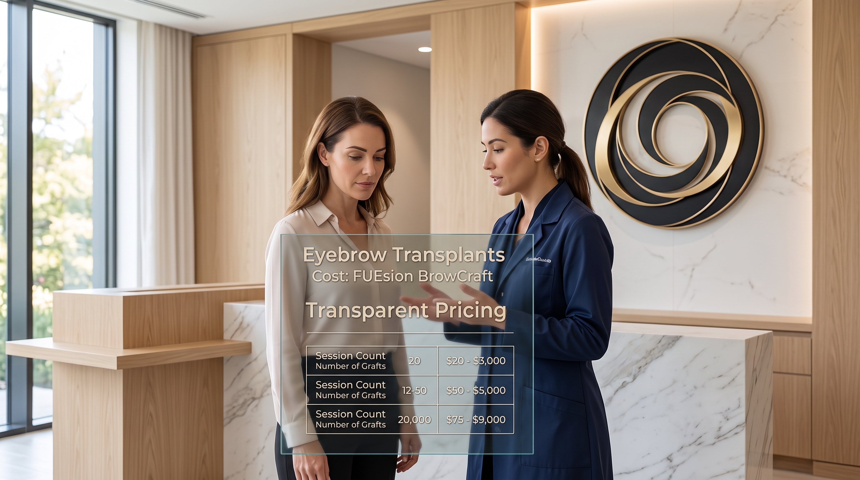 EYEBROW TRANSPLANTS COST: FUESION BROWCRAFT TRANSPARENT PRICING
