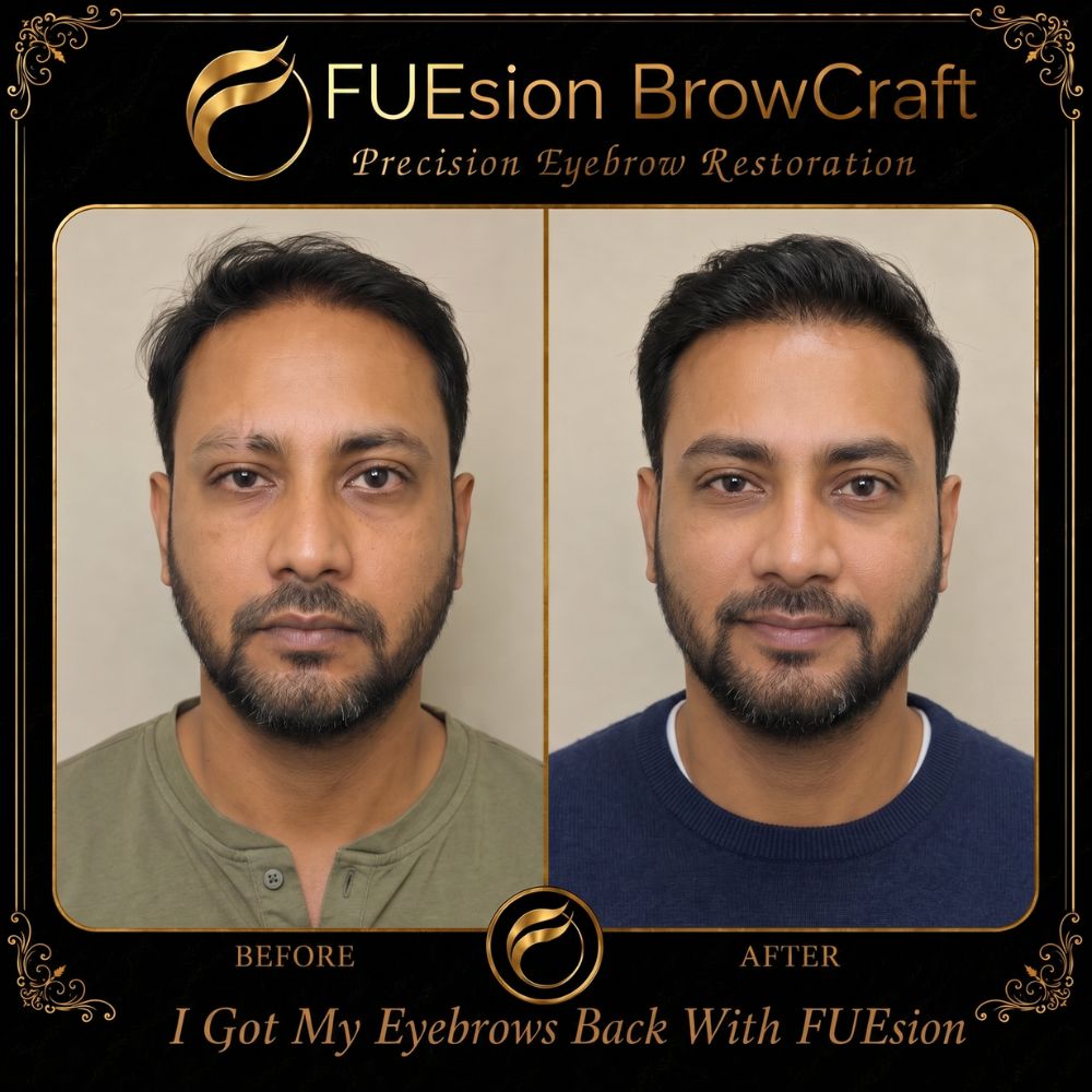 Men's brow definition before and after — FUEsion BrowCraft