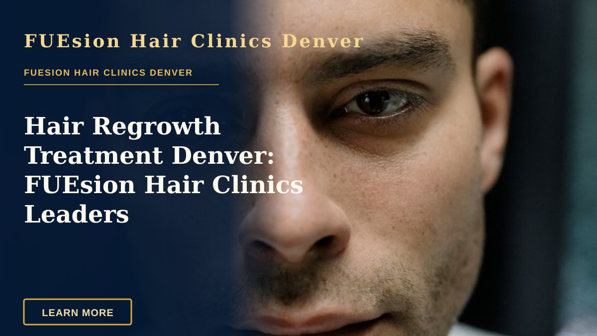 Hair Regrowth Treatment Denver: FUEsion Hair Clinics Leaders — Intimate close-up portrait of a young man with a serious expression.