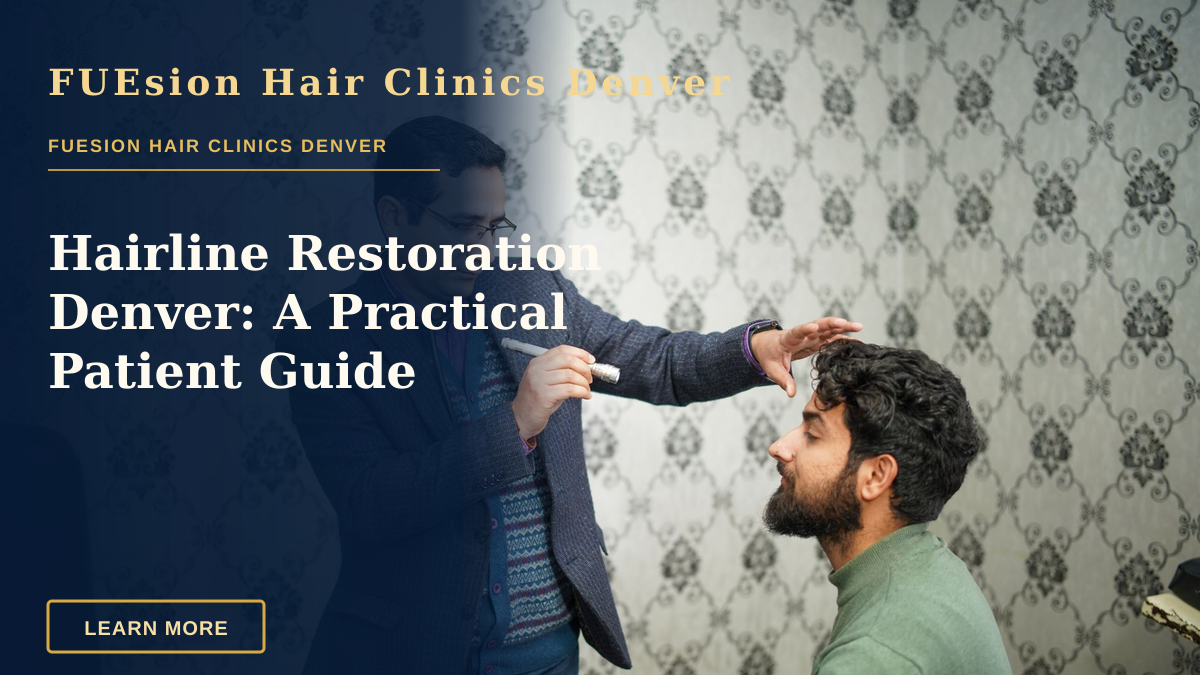 Hairline Restoration Denver: A Practical Patient Guide — A doctor performs an eye examination on a patient in a clinical setting.