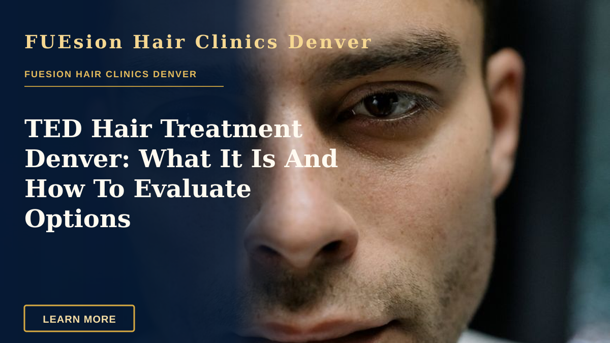 TED Hair Treatment Denver: What It Is And How To Evaluate Options — Intimate close-up portrait of a young man with a serious expression.
