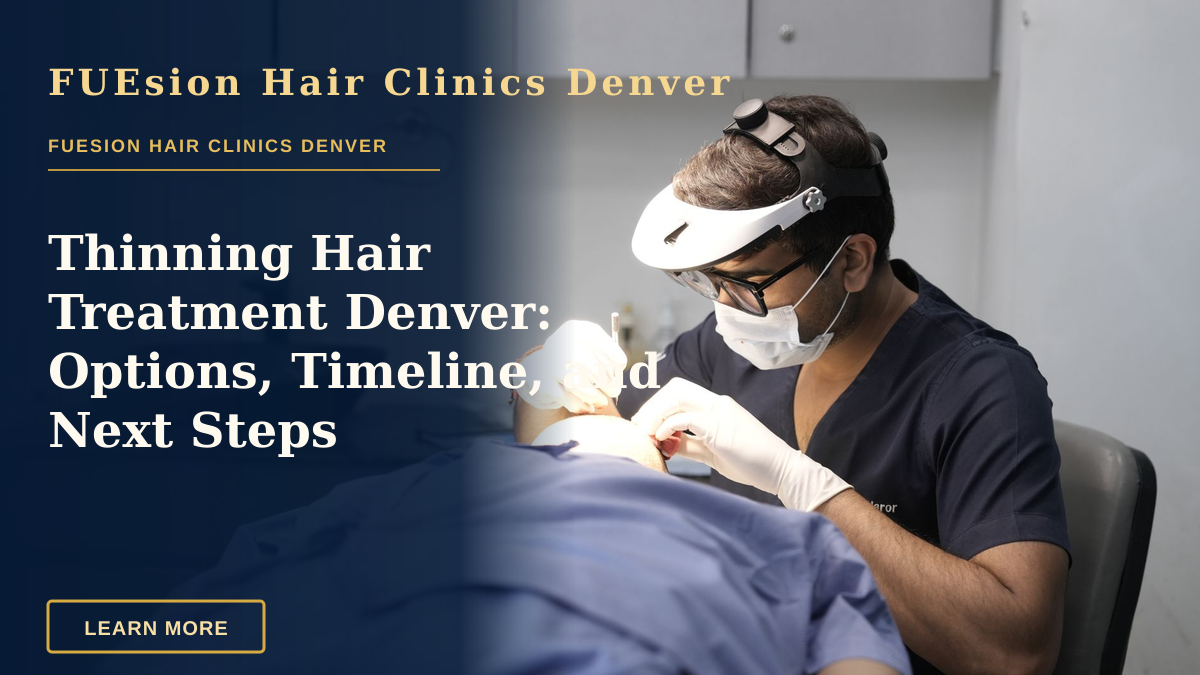 Thinning Hair Treatment Denver: Options, Timeline, and Next Steps — A dermatologist conducts a skin treatment on a patient in a modern clinic setting.