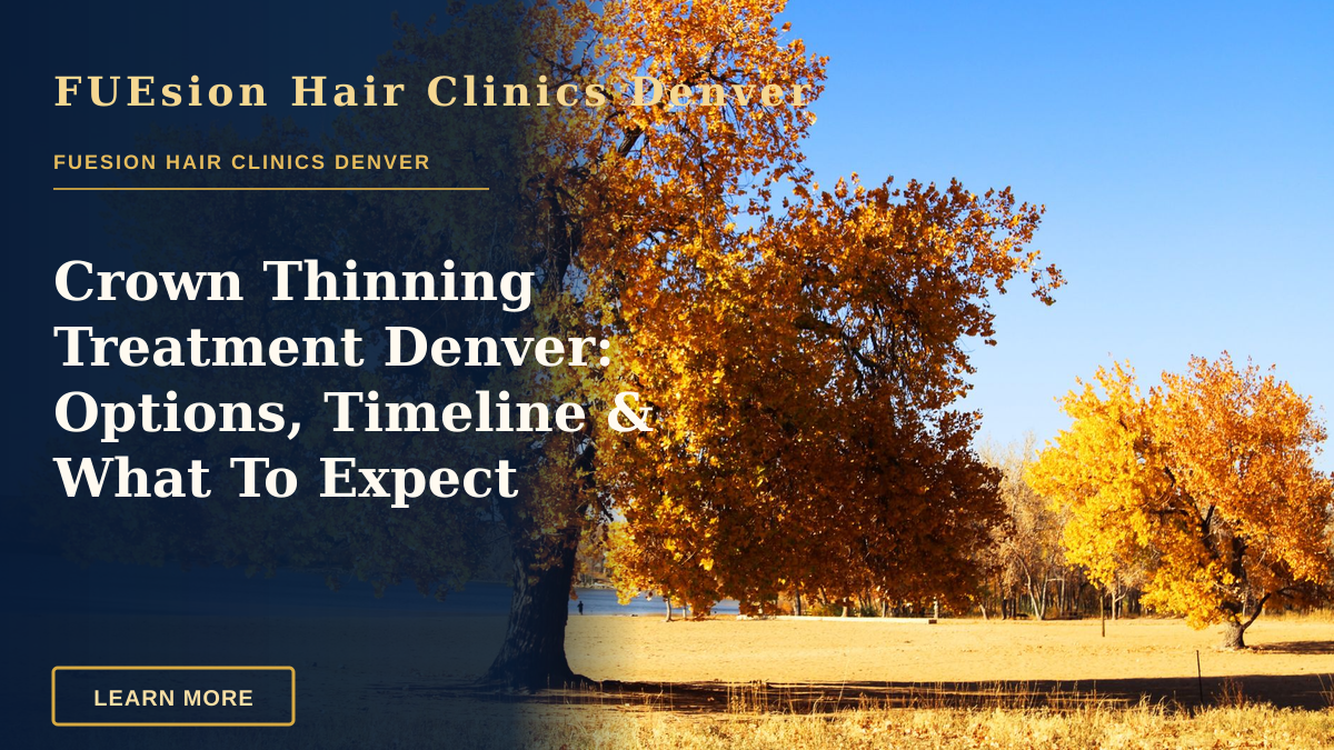 Crown Thinning Treatment Denver: Options, Timeline & What To Expect — Stunning autumn landscape with vibrant fall foliage and clear blue sky in Denver, Colorado.
