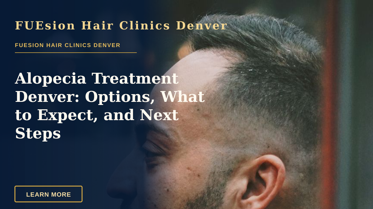 Alopecia Treatment Denver: Options, What to Expect, and Next Steps — Close-up side view of a bearded man in a floral shirt gazing into the distance indoors.