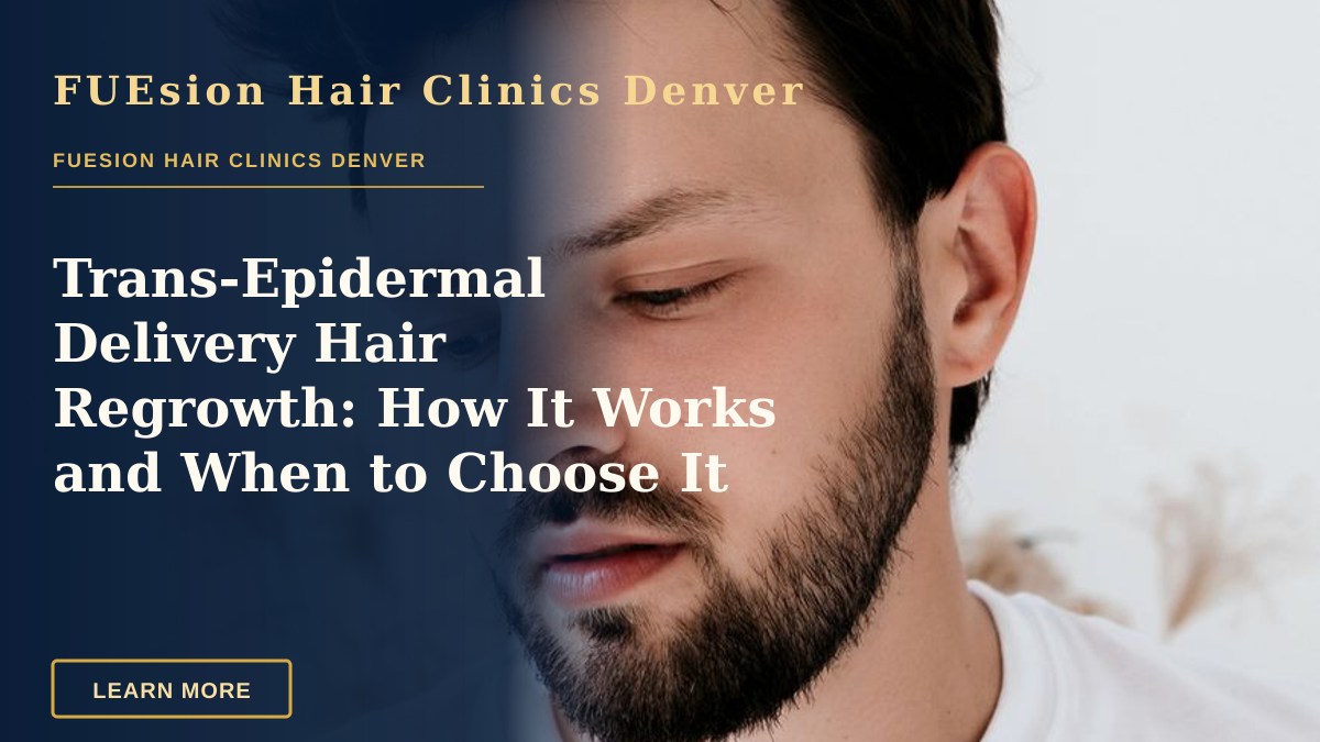 Trans-Epidermal Delivery Hair Regrowth: How It Works and When to Choose It — A contemplative young man with a beard in a minimalist portrait, wearing a white t-shirt indoors.