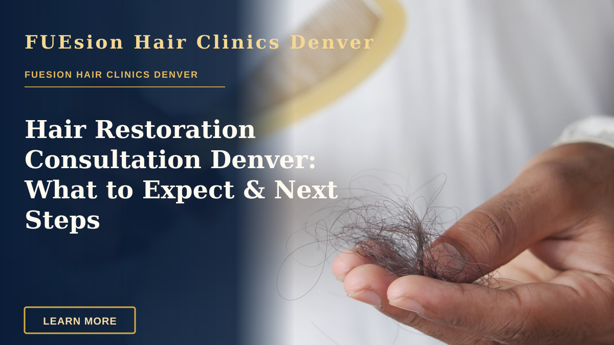 Hair Restoration Consultation Denver: What to Expect & Next Steps — A detailed image showing hair loss with a comb in hand, symbolizing alopecia and related issues.