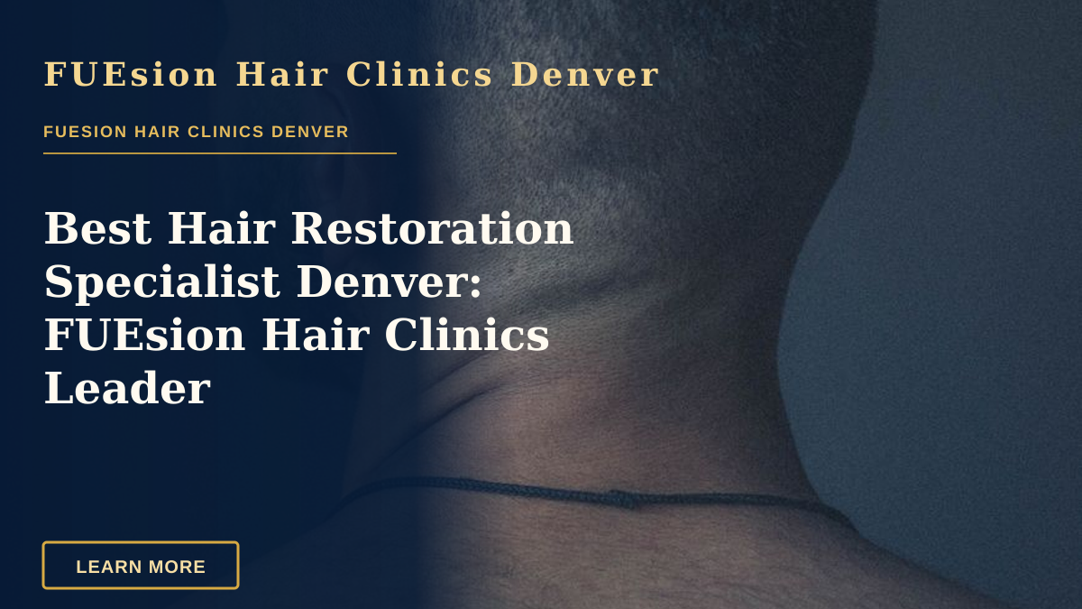Best Hair Restoration Specialist Denver: FUEsion Hair Clinics Leader — Back view unrecognizable bearded brunet with naked torso standing against dark gray wall and looking away