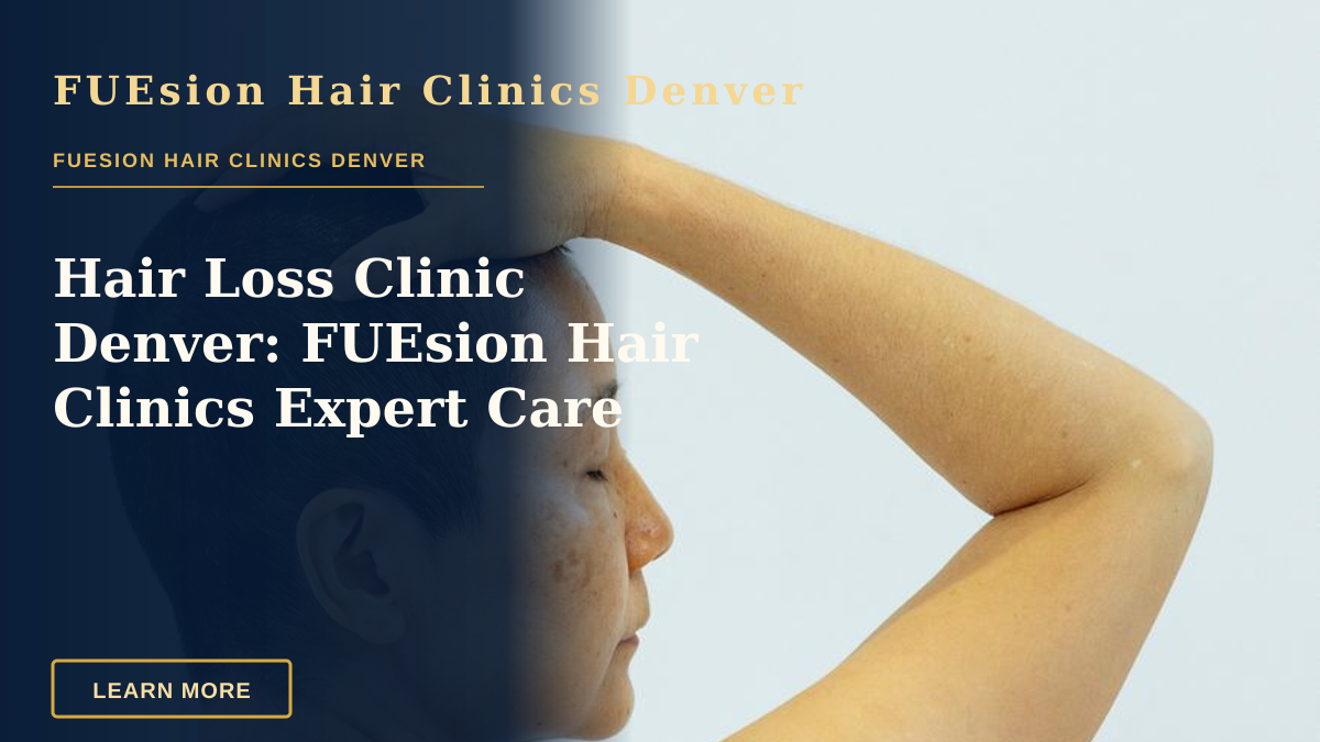 Hair Loss Clinic Denver: FUEsion Hair Clinics Expert Care — Back view of ethnic shirtless female with eyes closed on white background of studio