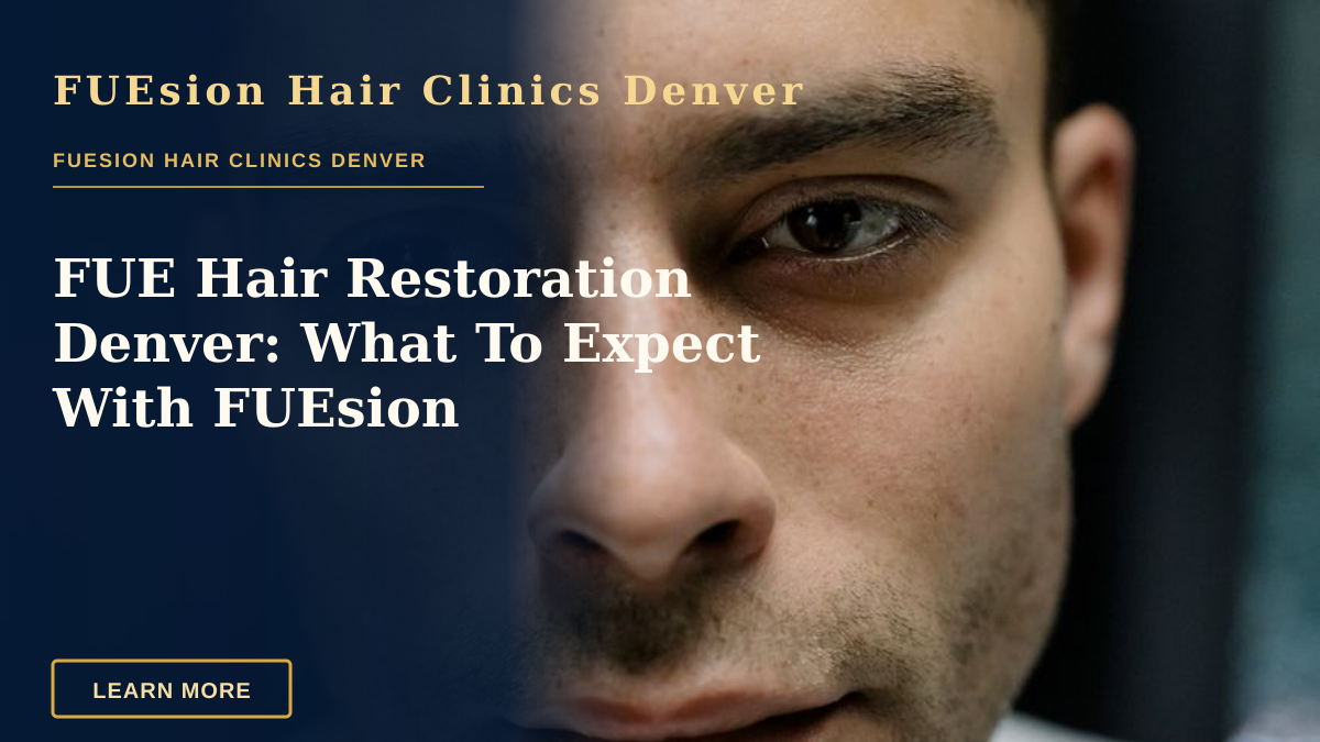 FUE Hair Restoration Denver: What To Expect With FUEsion — Intimate close-up portrait of a young man with a serious expression.