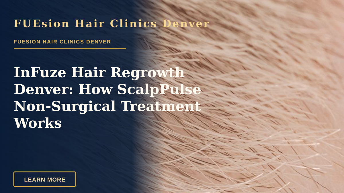 InFuze Hair Regrowth Denver: How ScalpPulse Non‑Surgical Treatment Works — Full frame closeup of skin with short brown and fair hairs on surface