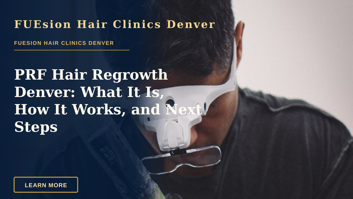 PRF Hair Regrowth Denver: What It Is, How It Works, and Next Steps — A skilled tattoo artist performing scalp micropigmentation on a client's head.