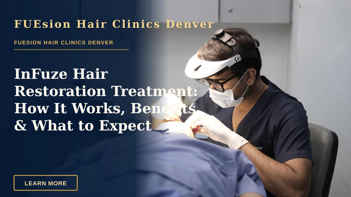 InFuze Hair Restoration Treatment: How It Works, Benefits & What to Expect — A dermatologist conducts a skin treatment on a patient in a modern clinic setting.