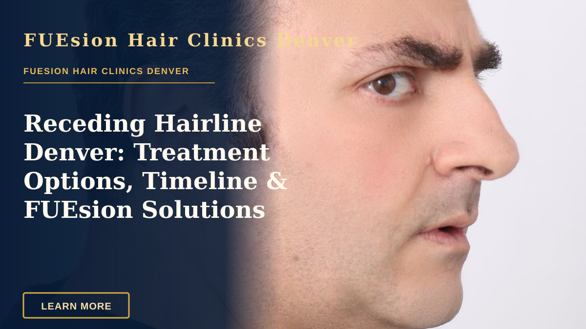 Receding Hairline Denver: Treatment Options, Timeline & FUEsion Solutions — Side profile portrait of a middle-aged man against a white background.