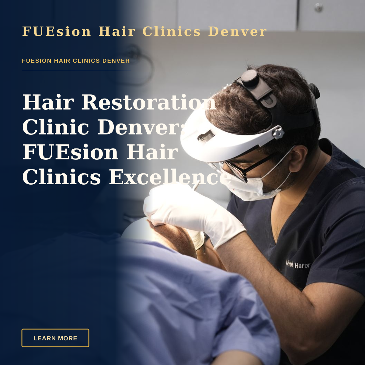 Hair Restoration Clinic Denver: FUEsion Hair Clinics Excellence — A dermatologist performing a procedure in a clinical setting in Delhi, India.