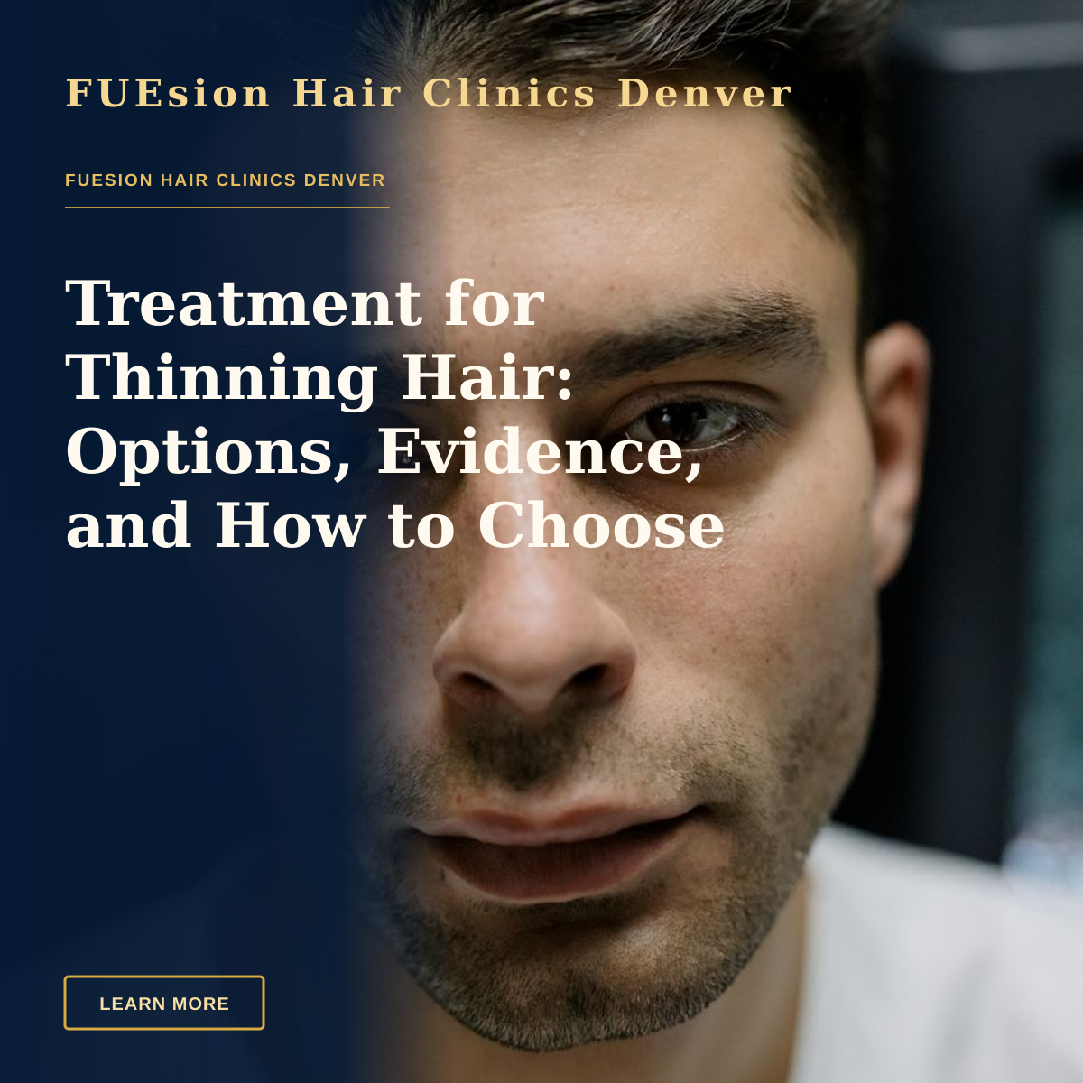 Treatment for Thinning Hair: Options, Evidence, and How to Choose — Intimate close-up portrait of a young man with a serious expression.