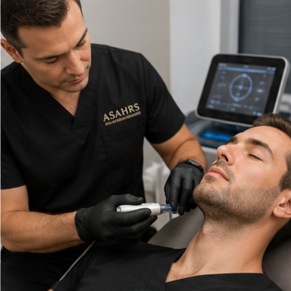 Faculty demonstrating clinical procedure to physicians