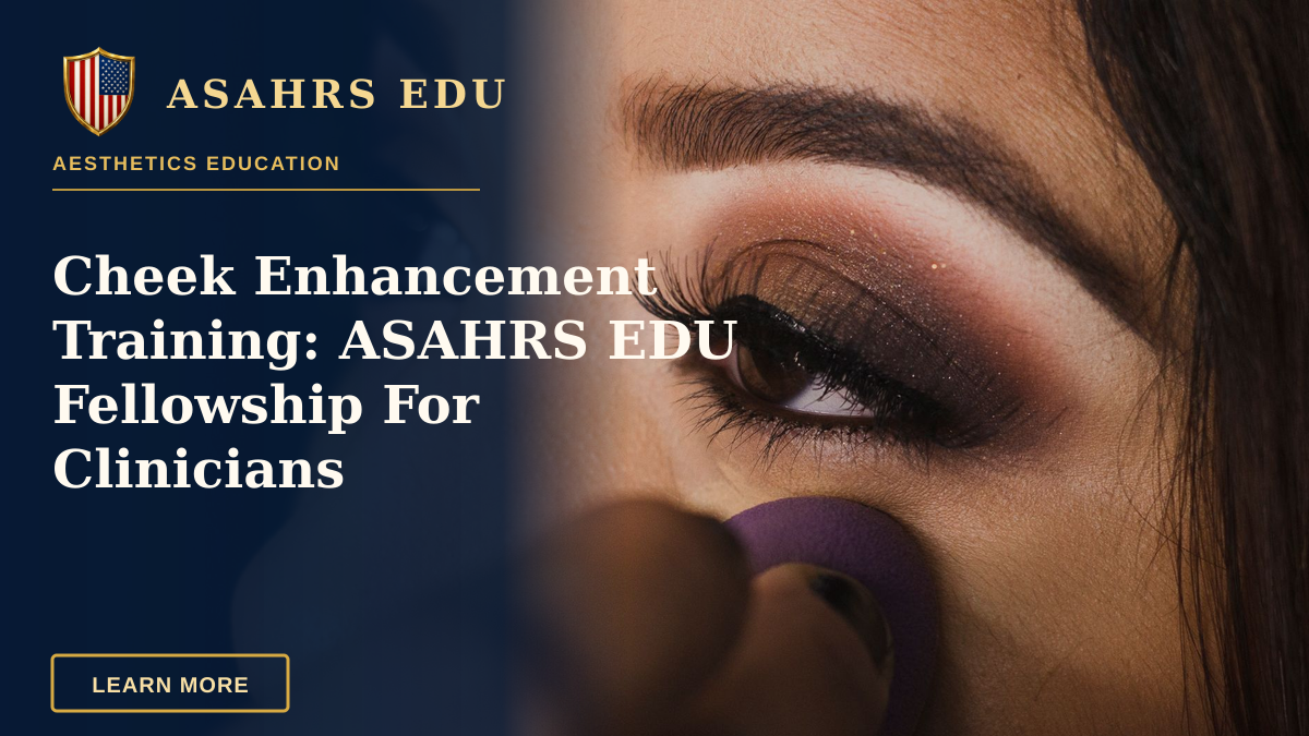 Cheek Enhancement Training: ASAHRS EDU Fellowship For Clinicians — Close-up photo capturing the detailed application of eye makeup on a woman's face.