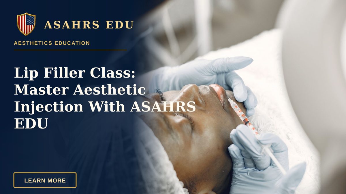 Lip Filler Class: Master Aesthetic Injection With ASAHRS EDU — Close-up of a woman receiving a cosmetic lip injection in a clinic setting.