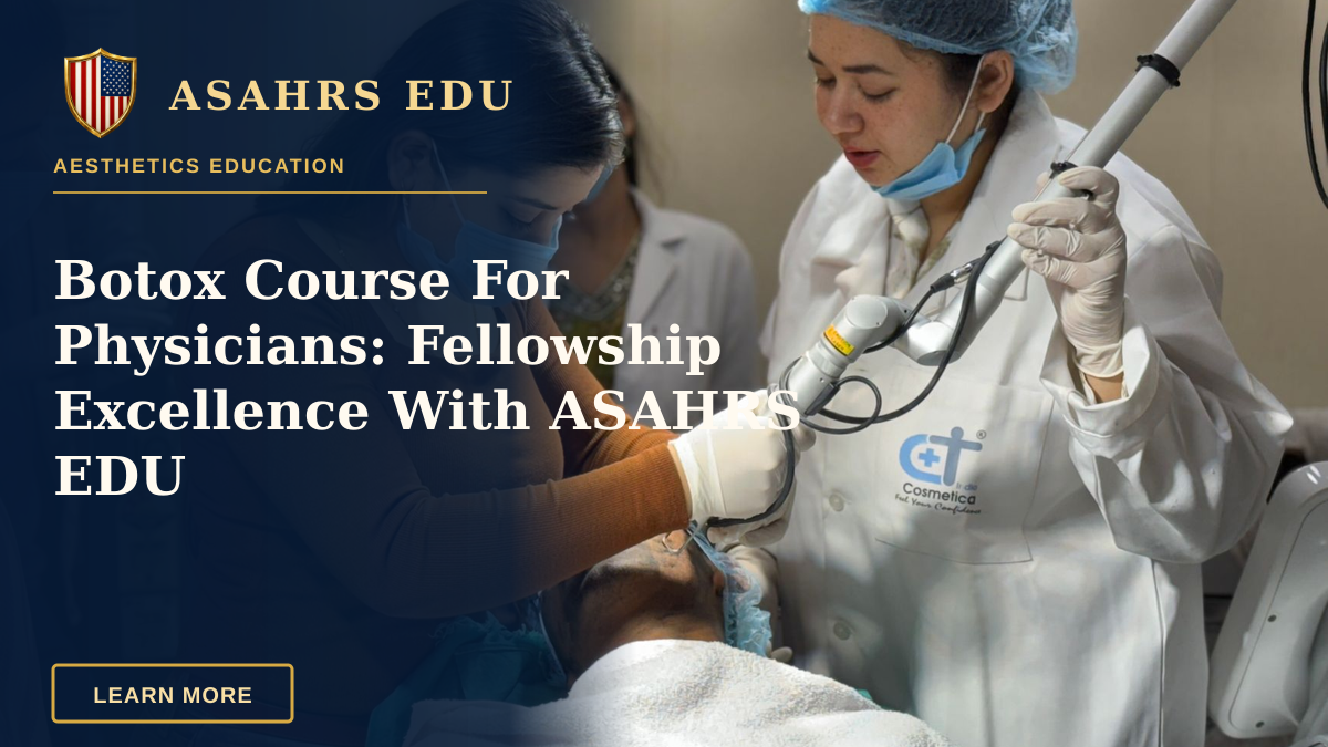 Botox Course For Physicians: Fellowship Excellence With ASAHRS EDU — A beautician administering cosmetic treatment to client in clinic.