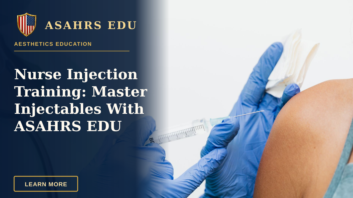 Nurse Injection Training: Master Injectables With ASAHRS EDU — Close-up of a nurse in gloves giving a vaccination to a patient.