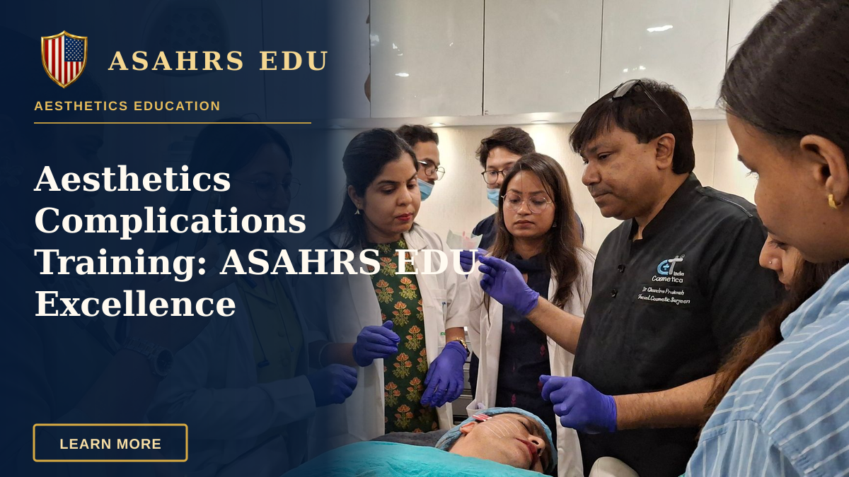 Aesthetics Complications Training: ASAHRS EDU Excellence — Dermatologists in training perform a procedure under supervision in a clinical setting.