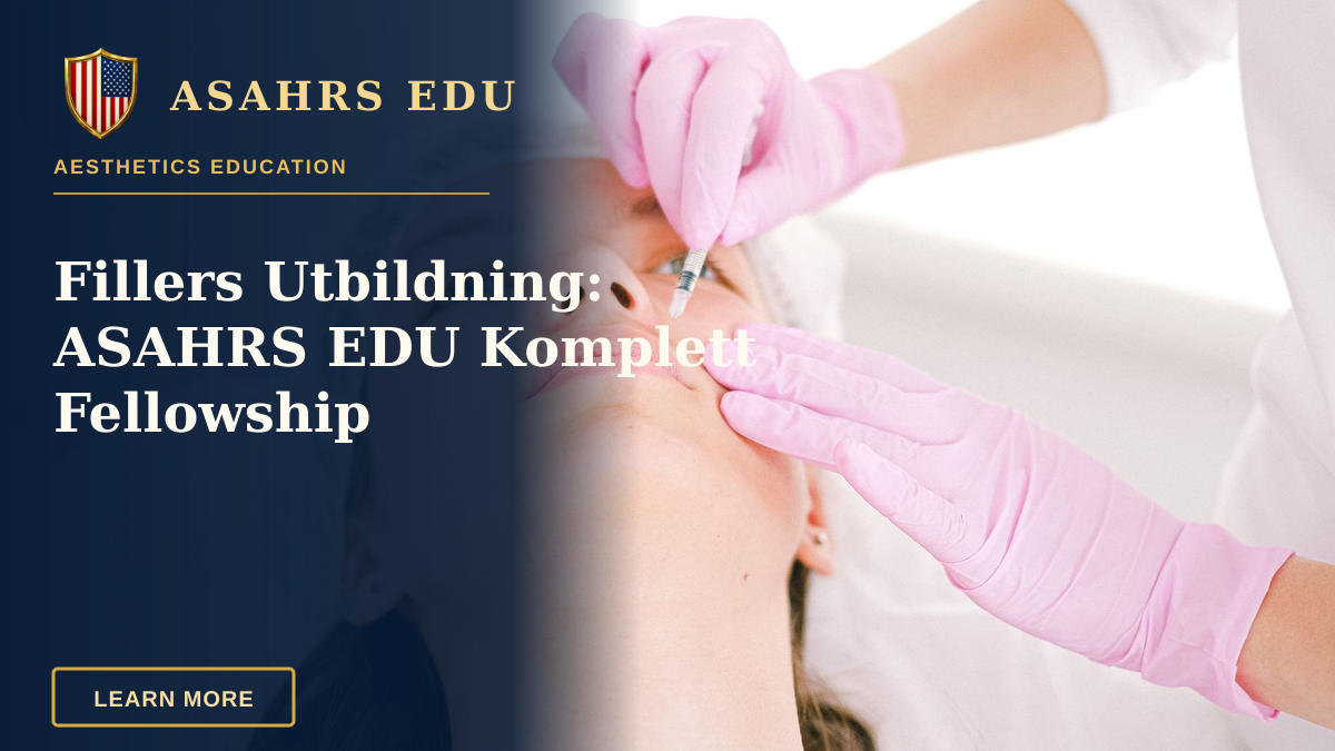 Fillers Utbildning: ASAHRS EDU Komplett Fellowship — Woman receiving a facial cosmetic injection in a professional clinic setting.