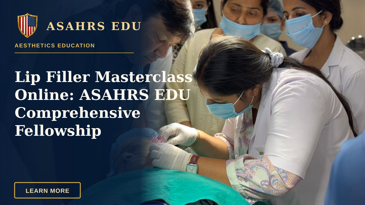 Lip Filler Masterclass Online: ASAHRS EDU Comprehensive Fellowship — Healthcare professionals performing a cosmetic procedure in a New Delhi clinic.