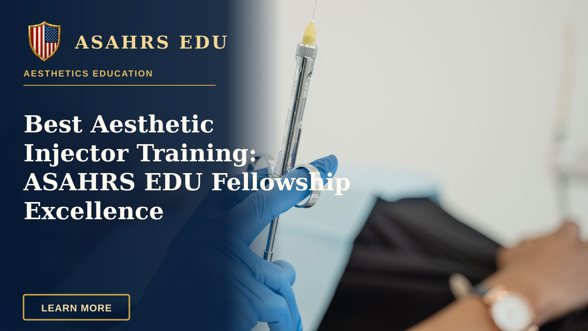 Best Aesthetic Injector Training: ASAHRS EDU Fellowship Excellence — A dentist holding a syringe with patient in background, showcasing dental procedure readiness.