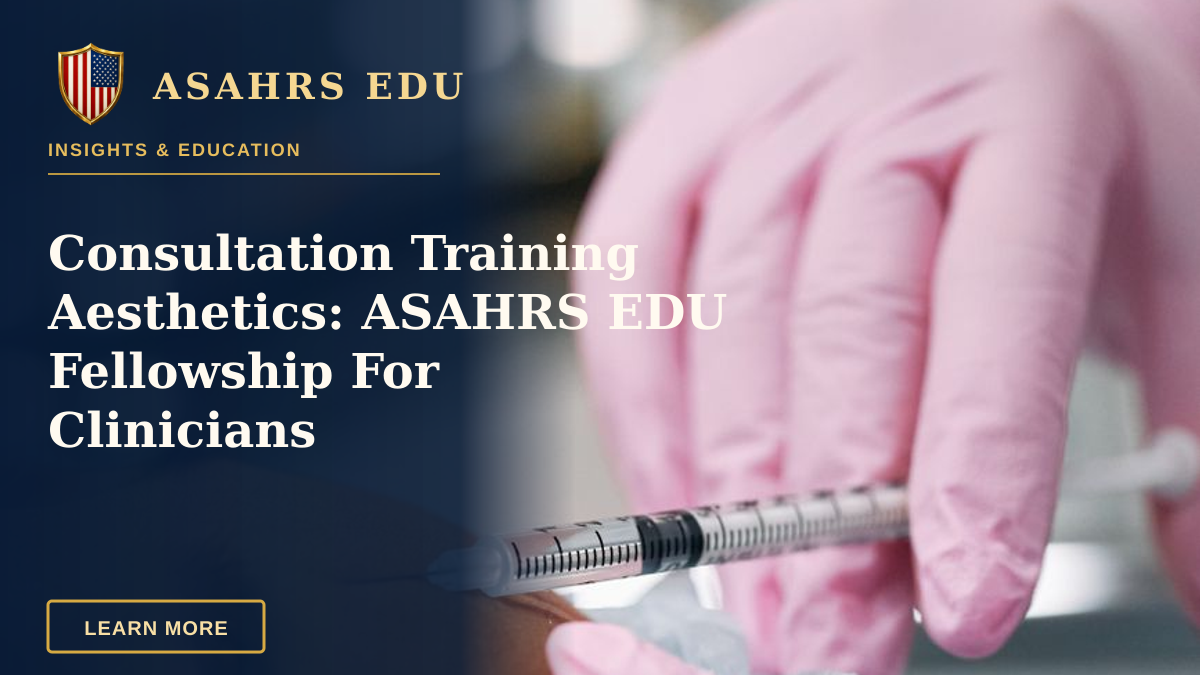 Consultation Training Aesthetics: ASAHRS EDU Fellowship For Clinicians — Detailed view of a cosmetic injection procedure being performed in a clinical setting.