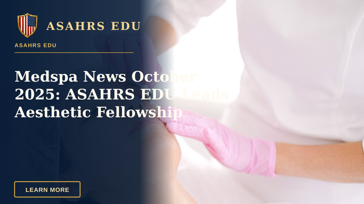Medspa News October 2025: ASAHRS EDU Leads Aesthetic Fellowship — Woman receives cosmetic injection in clinical setting, enhancing beauty using modern techniques.