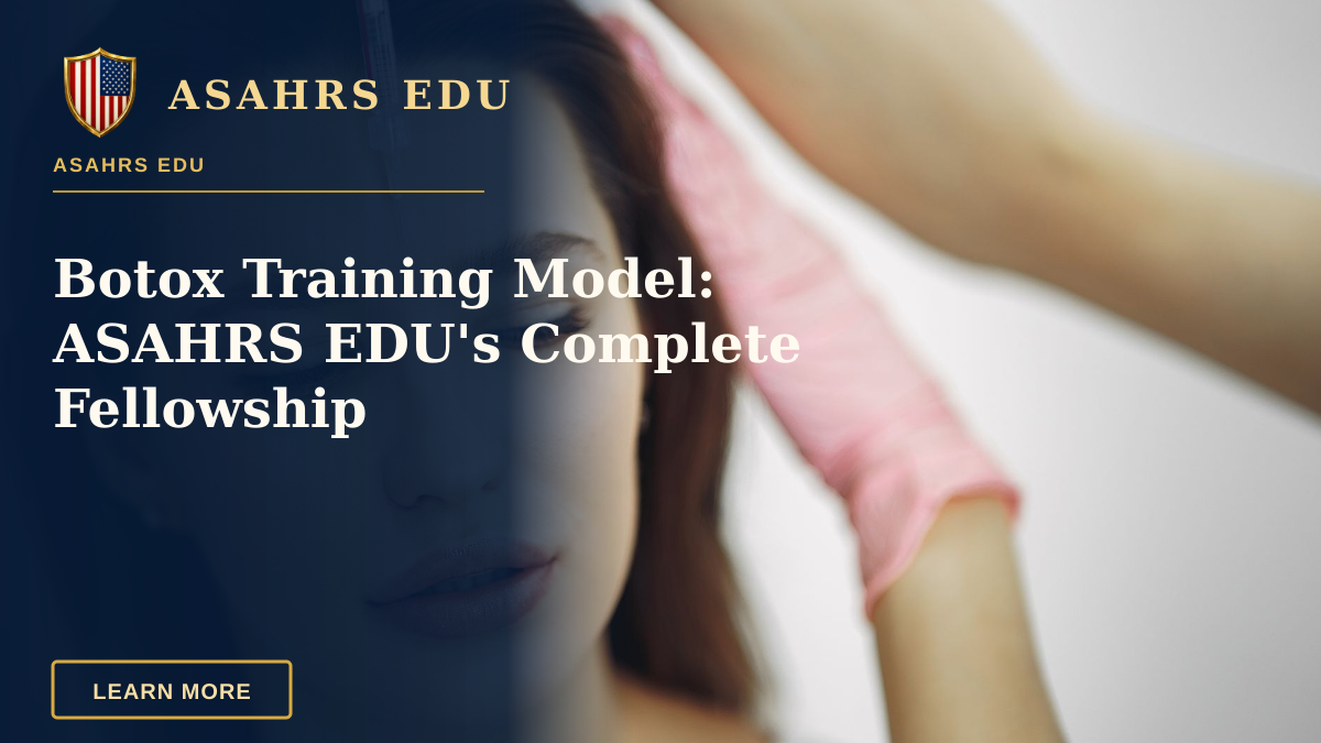 Botox Training Model: ASAHRS EDU's Complete Fellowship — Close-up of facial treatment with injection in a spa setting, focusing on the forehead.