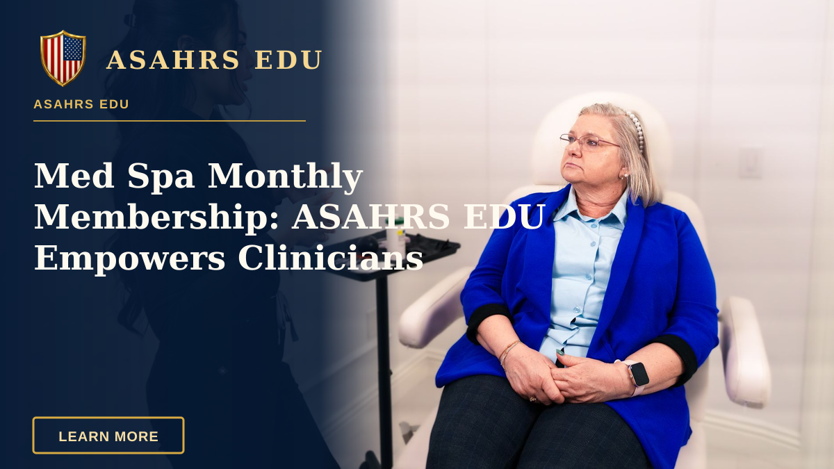Med Spa Monthly Membership: ASAHRS EDU Empowers Clinicians — Female professional consulting with senior client in a Santa Ana med spa.