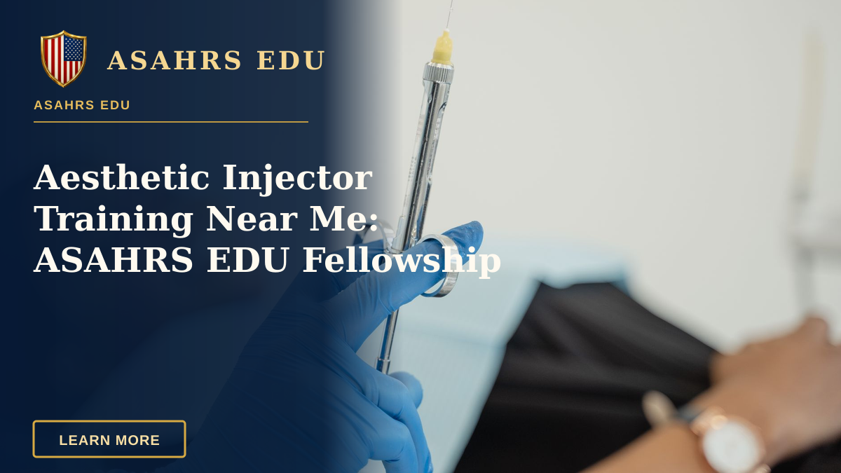 Aesthetic Injector Training Near Me: ASAHRS EDU Fellowship — A dentist holding a syringe with patient in background, showcasing dental procedure readiness.