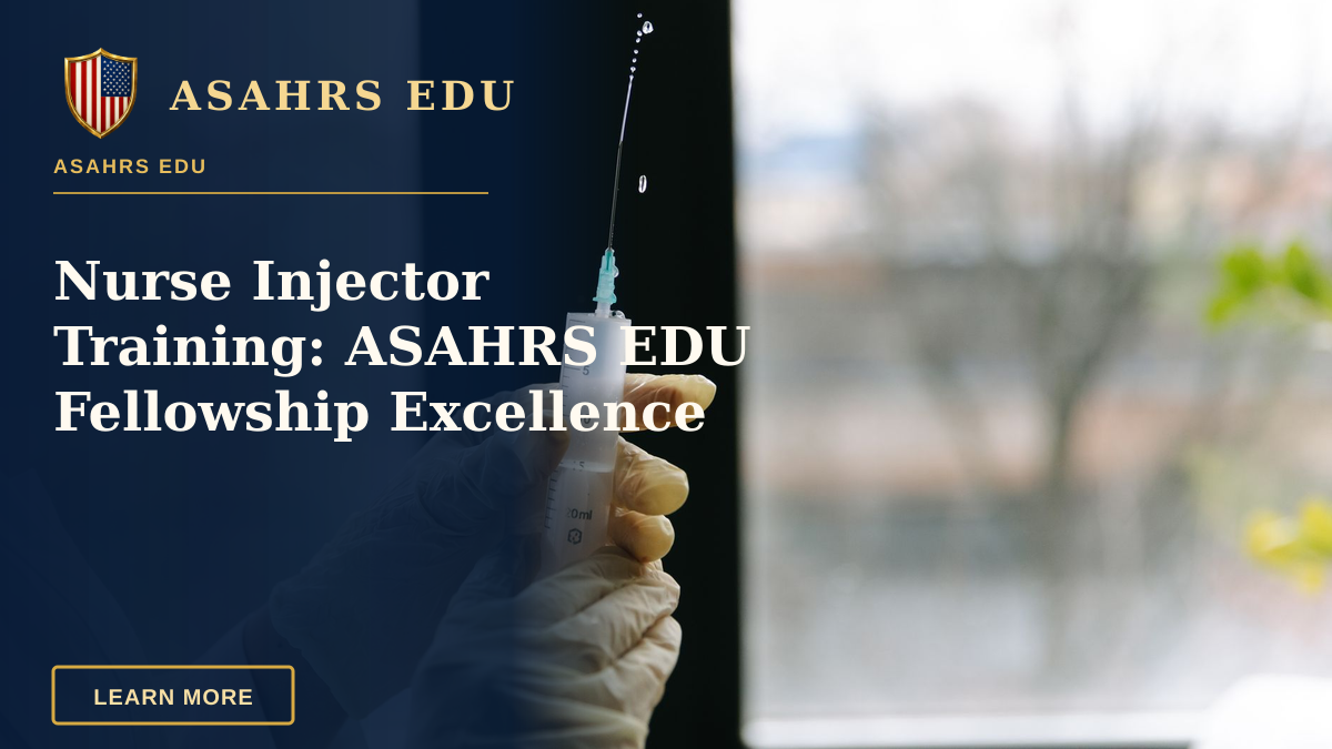 Nurse Injector Training: ASAHRS EDU Fellowship Excellence — Medical professional holding a syringe, prepared for injection, in a clinical setting.