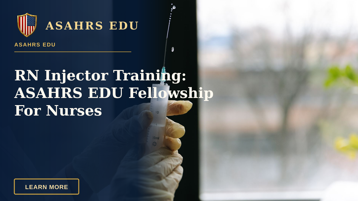RN Injector Training: ASAHRS EDU Fellowship For Nurses — Medical professional holding a syringe, prepared for injection, in a clinical setting.