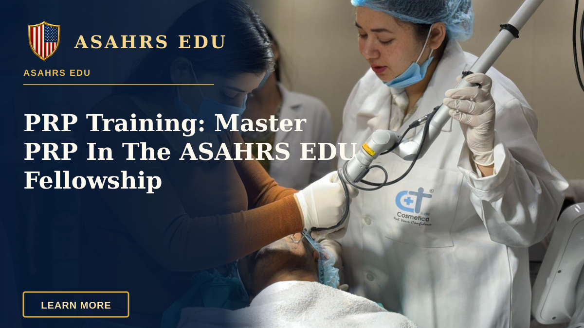 PRP Training: Master PRP In The ASAHRS EDU Fellowship — A beautician administering cosmetic treatment to client in clinic.