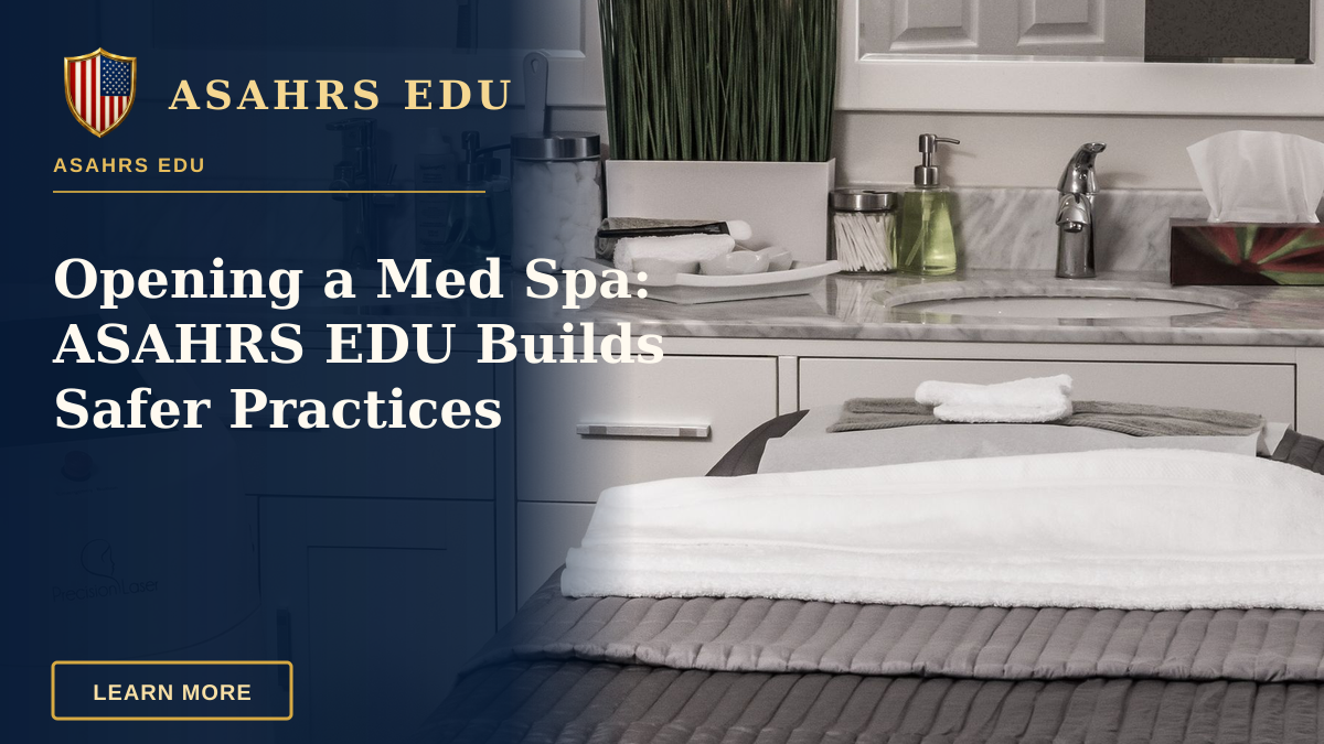 Opening a Med Spa: ASAHRS EDU Builds Safer Practices — A serene and modern spa treatment room complete with precision laser equipment and elegant decor.