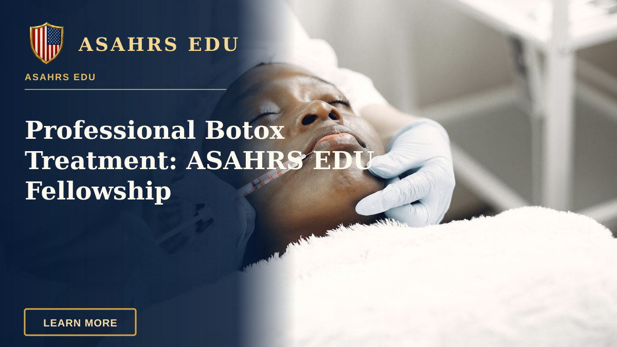 Professional Botox Treatment: ASAHRS EDU Fellowship — A beautician performs a delicate lip injection on a woman lying with eyes closed.