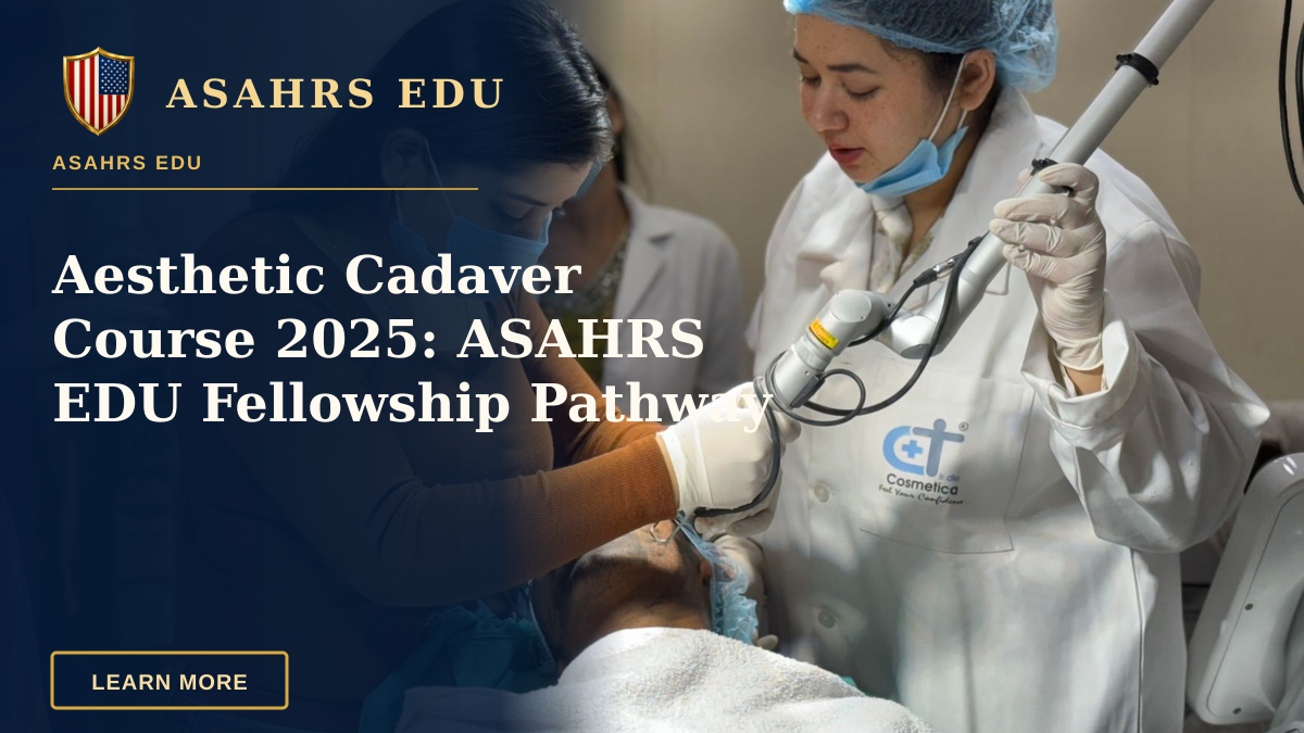 Aesthetic Cadaver Course 2025: ASAHRS EDU Fellowship Pathway — A beautician administering cosmetic treatment to client in clinic.