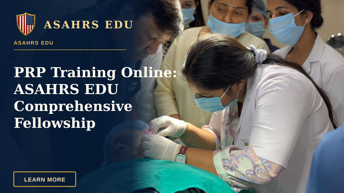 PRP Training Online: ASAHRS EDU Comprehensive Fellowship — Healthcare professionals performing a cosmetic procedure in a New Delhi clinic.