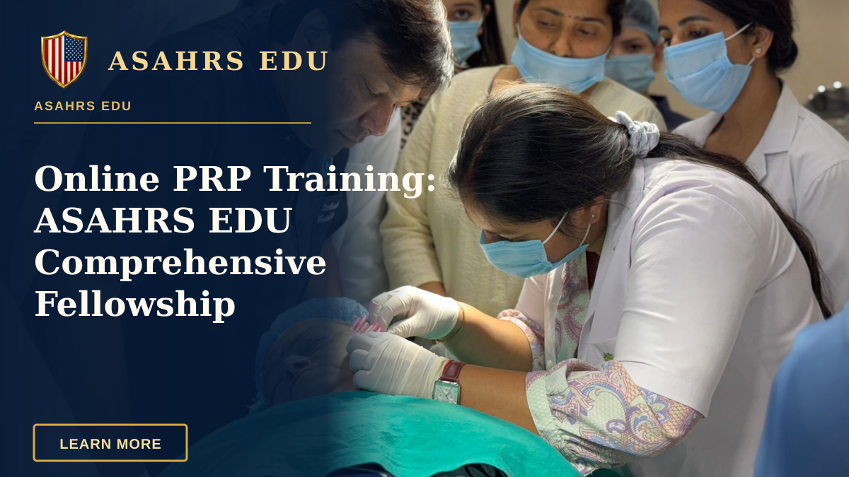 Online PRP Training: ASAHRS EDU Comprehensive Fellowship — Healthcare professionals performing a cosmetic procedure in a New Delhi clinic.