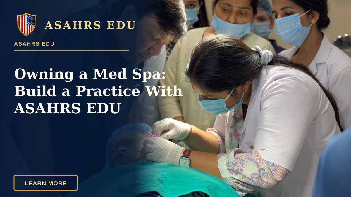 Owning a Med Spa: Build a Practice With ASAHRS EDU — Healthcare professionals performing a cosmetic procedure in a New Delhi clinic.