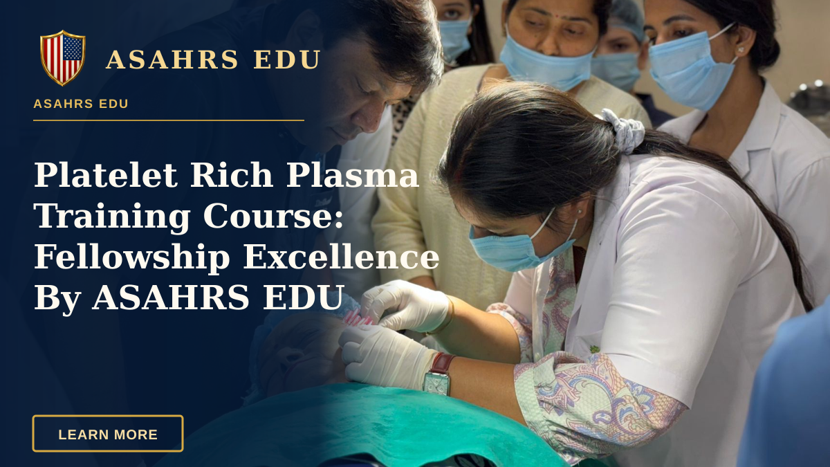 Platelet Rich Plasma Training Course: Fellowship Excellence By ASAHRS EDU — Healthcare professionals performing a cosmetic procedure in a New Delhi clinic.
