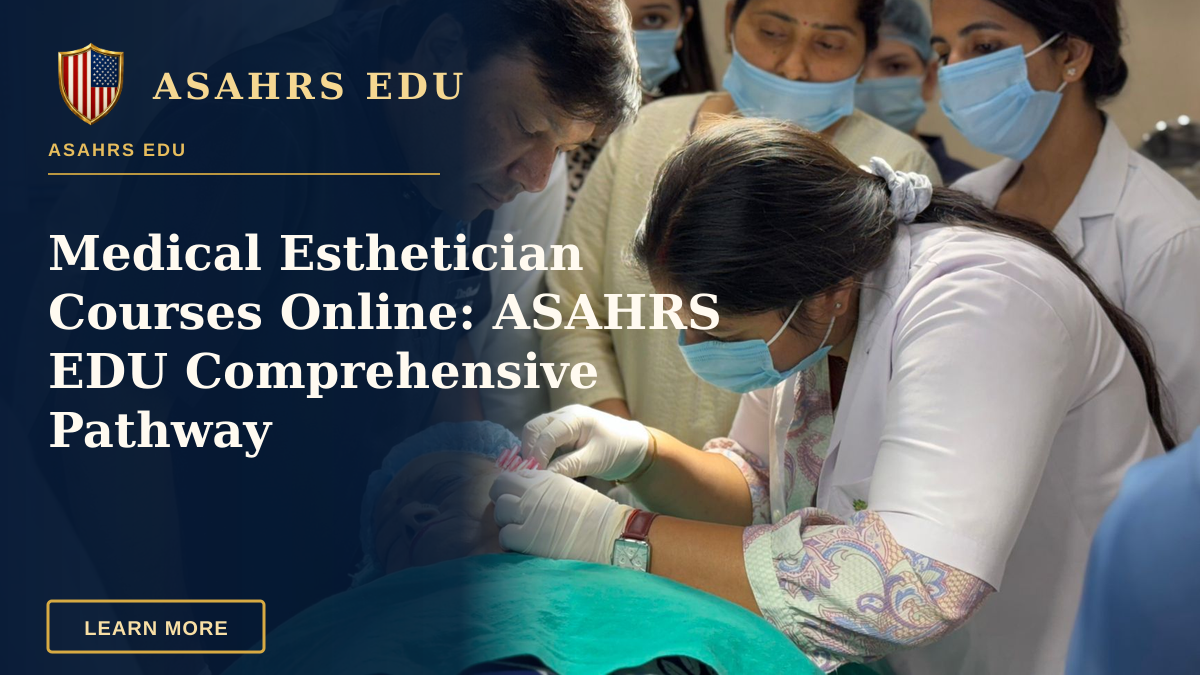 Medical Esthetician Courses Online: ASAHRS EDU Comprehensive Pathway — Healthcare professionals performing a cosmetic procedure in a New Delhi clinic.
