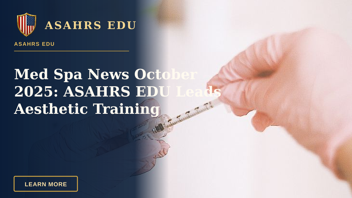 Med Spa News October 2025: ASAHRS EDU Leads Aesthetic Training — A professional prepares a cosmetic injection in a modern spa, focusing on skincare and wellness.