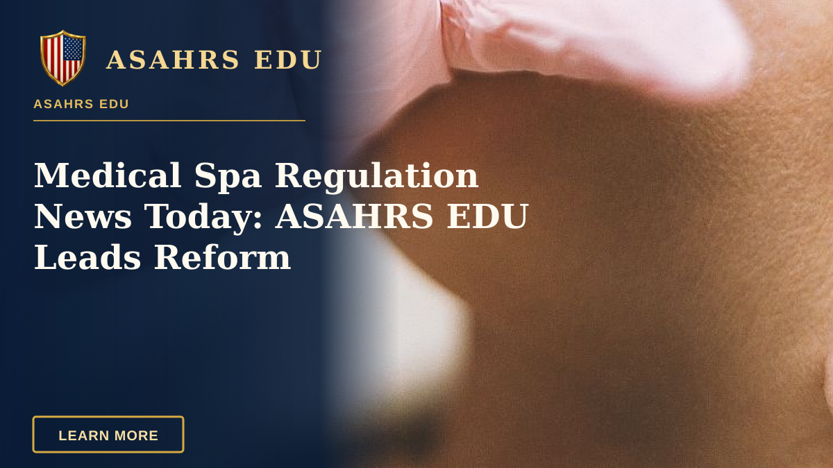 Medical Spa Regulation News Today: ASAHRS EDU Leads Reform — A professional performing a cosmetic injection on a woman's cheek in a clinic.