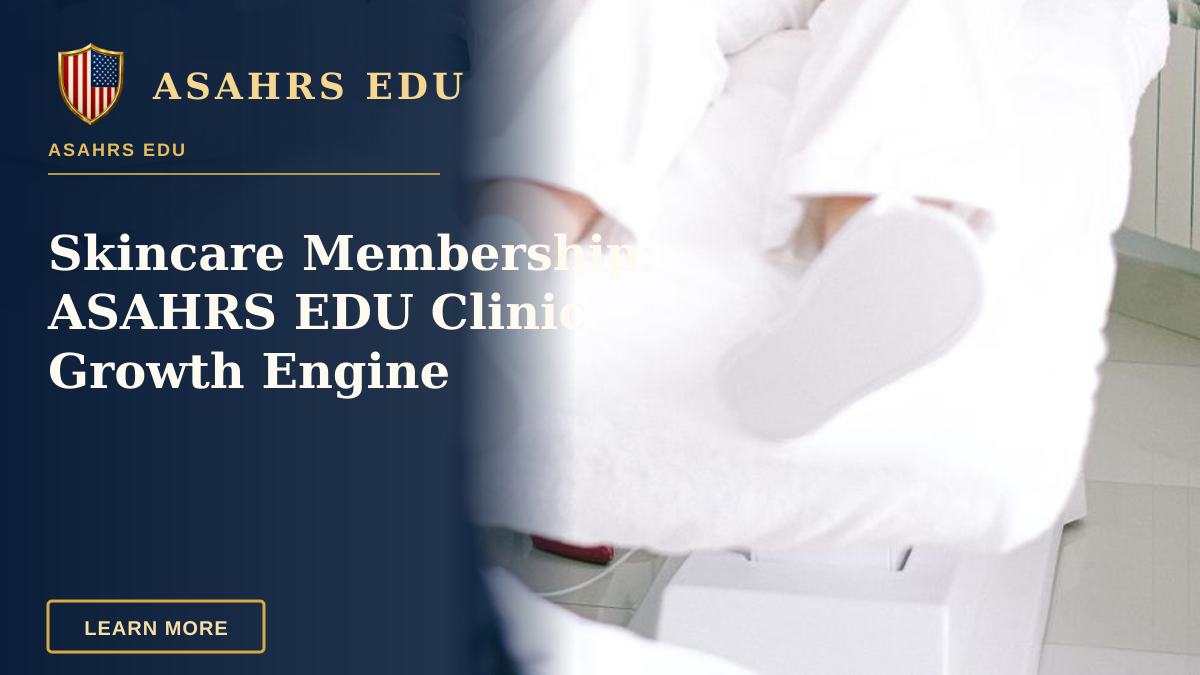 Skincare Membership: ASAHRS EDU Clinic Growth Engine — Two women in a clinic during a laser facial treatment, ensuring skincare and beauty.