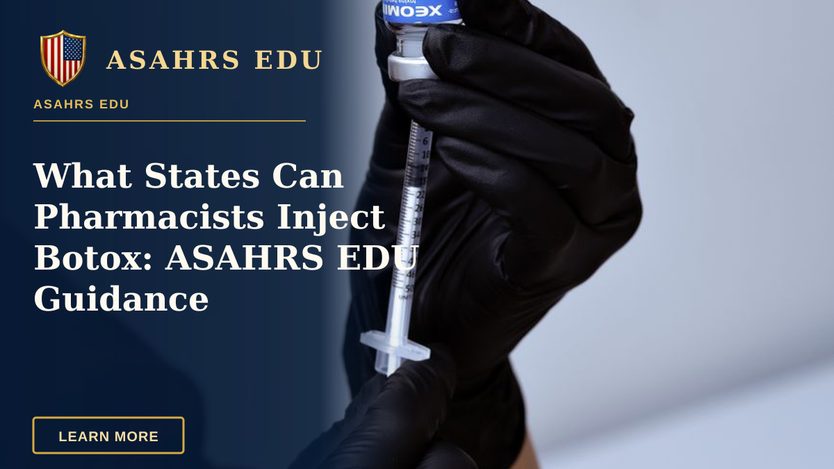 What States Can Pharmacists Inject Botox: ASAHRS EDU Guidance — Close-up of hands preparing a syringe for injection in a medical clinic in Belo Horizonte.