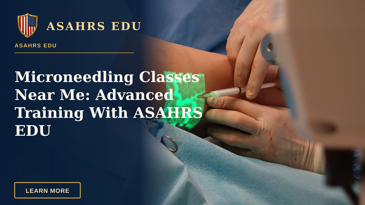 Microneedling Classes Near Me: Advanced Training With ASAHRS EDU — A doctor performs a medical procedure using advanced vein visualization technology.